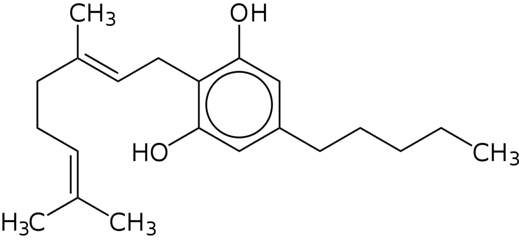 Cannabigerol (CBG) molecule structure