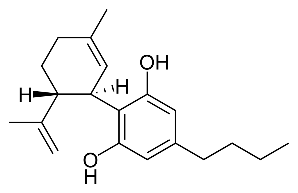 Cannabinol (CBN) molecule structure