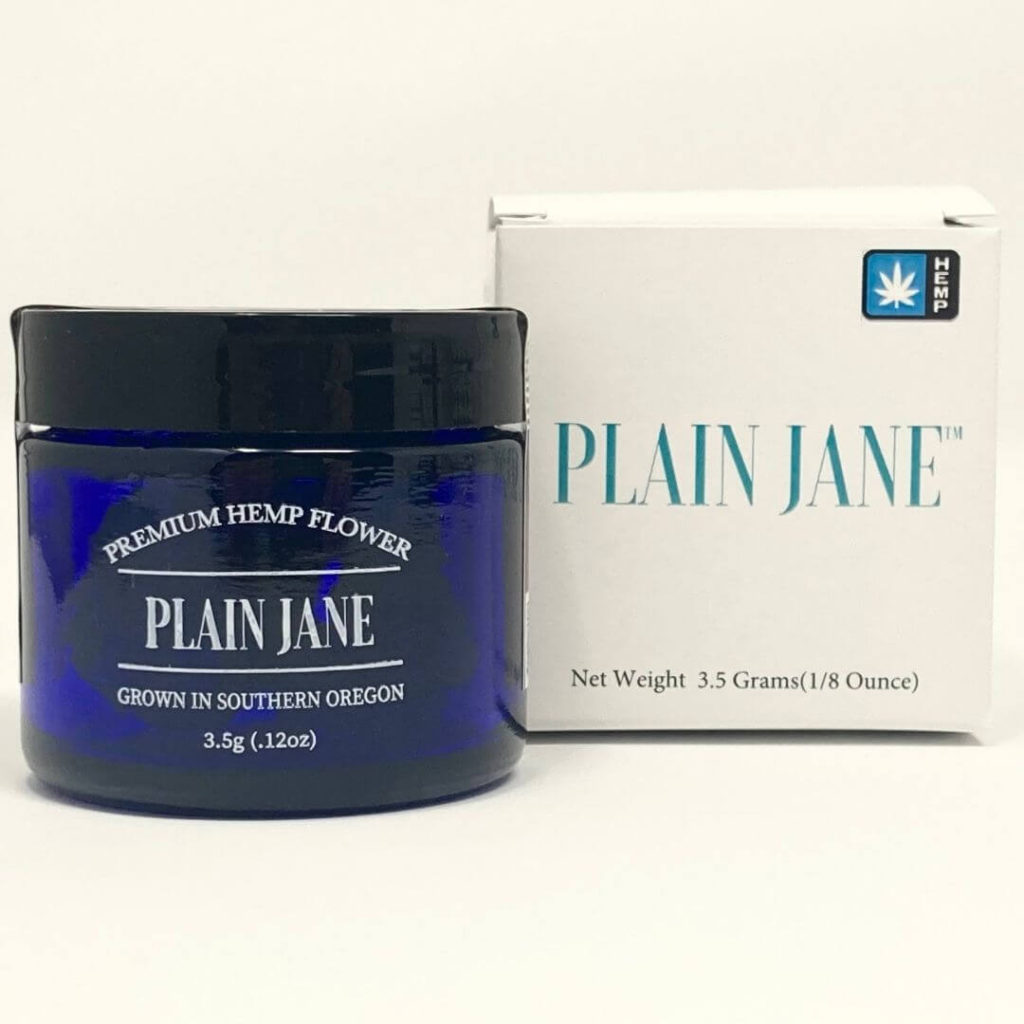 Plain Jane 8th jar with the box to the right.