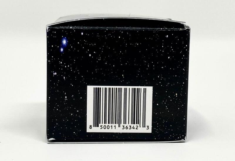 The side of the Plain Jane moon rocks box displaying the barcode.